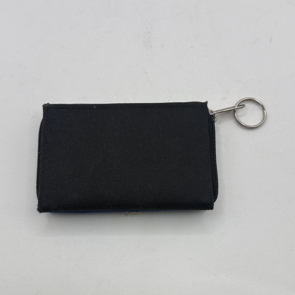Vtg Looney Tunes Taz Embroidered Tasmanian Devil Blue Canvas Wallet Keychain Zip - Picture 2 of 12